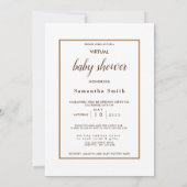 Schattige Olifant & Floral Art Virtual Baby shower Kaart (Achterkant)