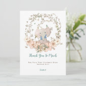 Schattige Olifant Foliage Boy Baby shower Bedankkaart (Staand voorkant)