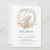  Schattige Olifant Foliage Boy Baby shower Kaart (Voorkant)