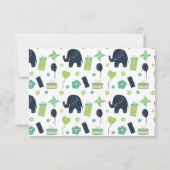 Schattige Olifant | Foto van Birthday Party Kaart (Achterkant)