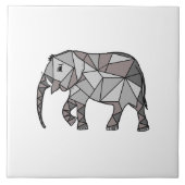 Schattige Olifant Geometrisch Zwart-wit Tegeltje (Voorkant)