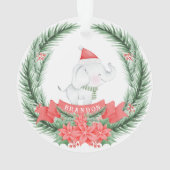 Schattige Olifant | Gepersonaliseerde kerst Ornament (achterkant)