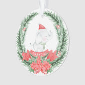 Schattige Olifant | Gepersonaliseerde kerst Ornament (voorkant)