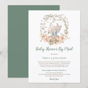  Schattige Olifant Green Baby shower per Mail Kaart