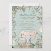  Schattige Olifant Groen Virtual Baby shower Kaart (Voorkant)