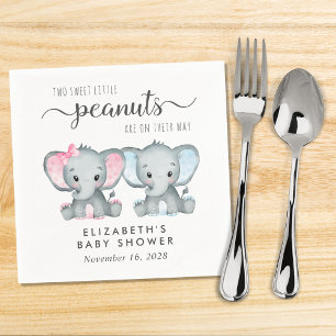 Schattige Olifant Jongen Meisje Twins Baby shower Servet