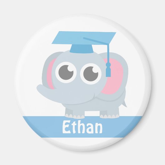 Schattige Olifant Kinderen Preschool Afstuderen Magneet (Voorkant)