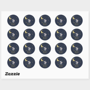 Schattige Olifant & Kleine Vlinder Baby Shower Kle Ronde Sticker