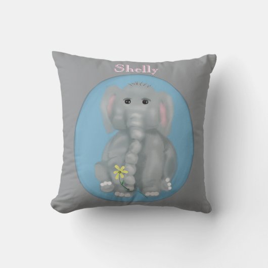 Schattige Olifant Kussen (Voorkant)