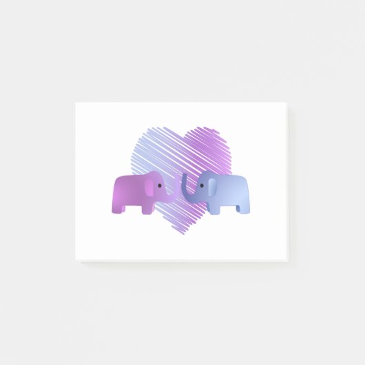 Schattige olifant Love Post-it® Notes (Voorkant)