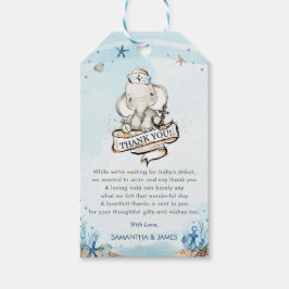 Schattige Olifant Maritieme Baby Shower Bedank Je Cadeaulabel