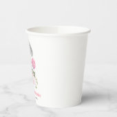 Schattige Olifant Meisje 1e Verjaardag Roze Partij Papieren Bekers (Links)