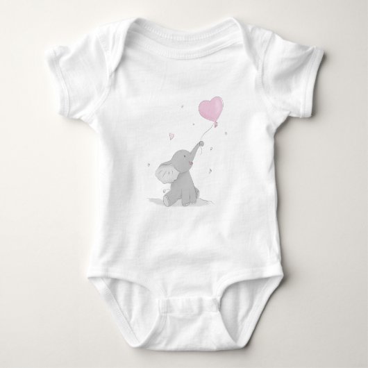 Schattige olifant met ballon romper (Voorkant)