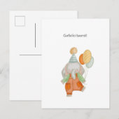 Schattige Olifant Met Ballonnen Gefeliciteerd Briefkaart (Voorkant / Achterkant)