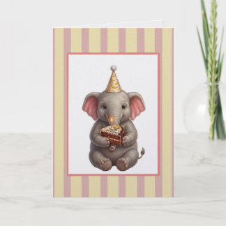 Schattige Olifant met Banaan Chocolade Taart Verja Kaart