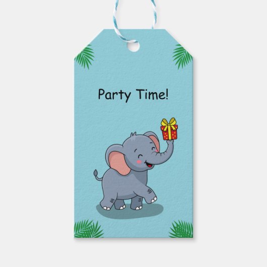 Schattige Olifant met Cadeau Cadeaulabel (Voorkant)