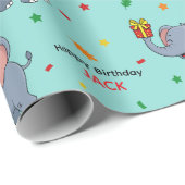 Schattige Olifant met Cadeau Cadeaupapier (Rol Hoek)