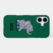 Schattige Olifant met Cadeau iPhone 16 Hoesje (Achterkant horizontaal)