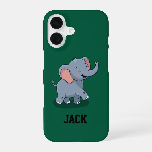 Schattige Olifant met Cadeau iPhone 16 Hoesje (Achterkant)