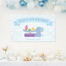 Schattige Olifant met Cadeaus Verjaardagsbanner
