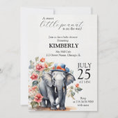 Schattige Olifant Met Hoed Kaart (Voorkant)