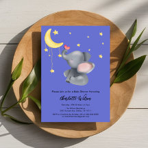 Schattige Olifant Met Kleine Vlinder Baby Shower