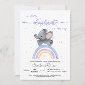 Schattige Olifant met Kleurrijke Regenboog Baby Sh Kaart (Voorkant)