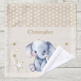 Schattige olifant naam toevoegen polka stippen ste washandje