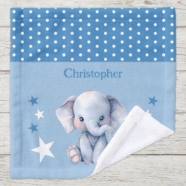 Schattige olifant naam toevoegen polka stippen ste washandje
