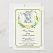 Schattige Olifant Neutral Baby shower Invitation Kaart (Voorkant)