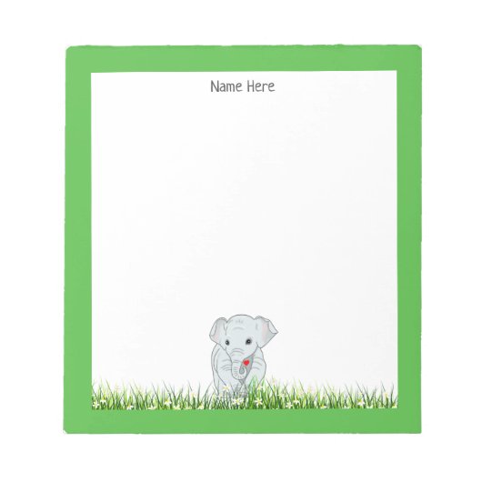 Schattige Olifant Notitieblok (Voorkant)