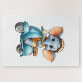 Schattige Olifant op een Step Puzzle  Legpuzzel (Horizontaal)