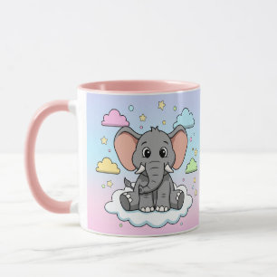 Schattige Olifant op Wolk - Ik ben Ele-Fun-t Pun Mok