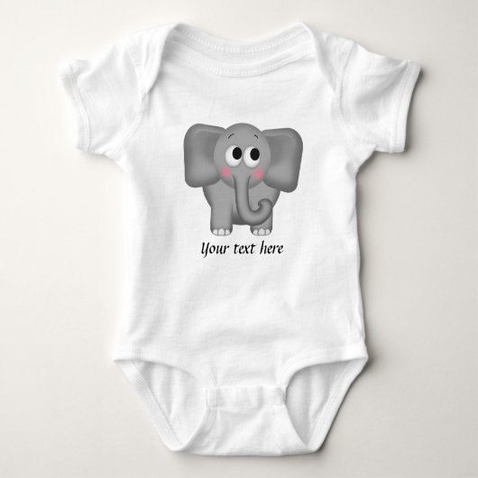 Schattige olifant - Persoonlijke Baby Onsie Romper (Voorkant)