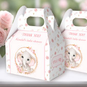 Schattige Olifant Pink Flowers Baby shower Bedankdoosjes
