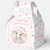 Schattige Olifant Roze Bloemen Baby shower Groot Bedankdoosjes (Voorkant)