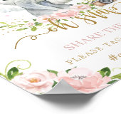 Schattige Olifant Roze Bloemige Oh Snap Deel de Li Poster (Hoek)