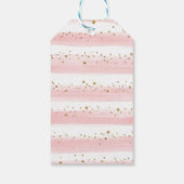 Schattige Olifant Roze Blush Goud Bloemen Baby sho Cadeaulabel (Achterkant)