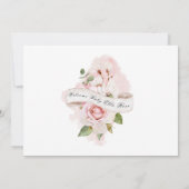 Schattige Olifant Roze Rose Meisje Baby shower Kaart (Achterkant)