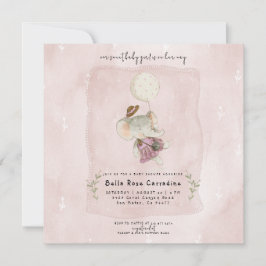 Schattige olifant rustieke Boho Baby shower Save The Date