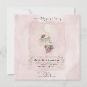 Schattige olifant rustieke Boho Baby shower Save The Date