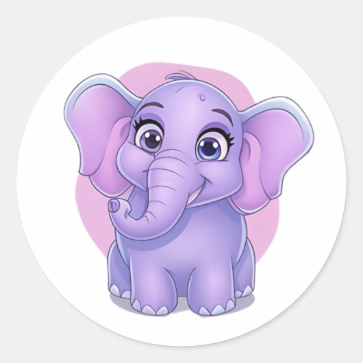Schattige olifant Sticker - Schattigee Cartoon Die (Voorkant)