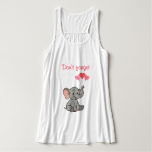 Schattige olifant valentijnsdag   tanktop