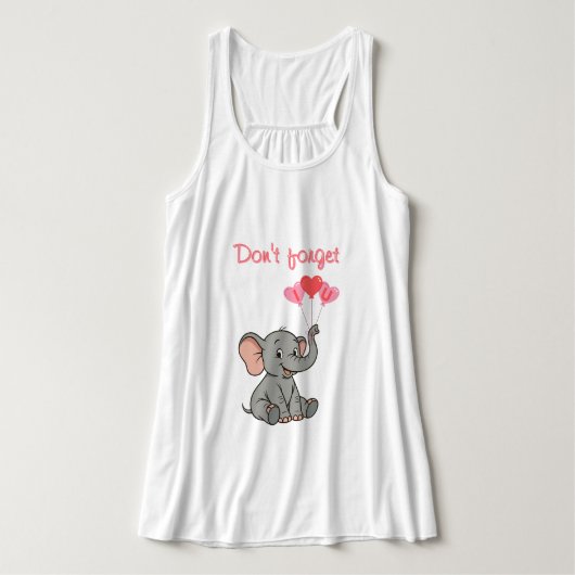 Schattige olifant valentijnsdag   tanktop (Design voorkant)