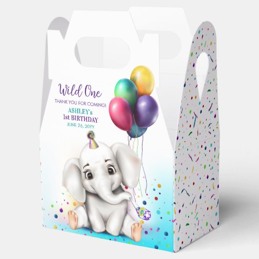 Schattige Olifant Verjaardagsfeest Bedankdoosjes (Geopend)