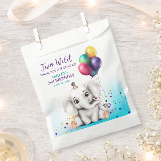Schattige Olifant Verjaardagsfeest Bedankzakje (Geknipt)