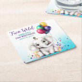 Schattige Olifant Verjaardagsfeest Kartonnen Onderzetters (Schuin)