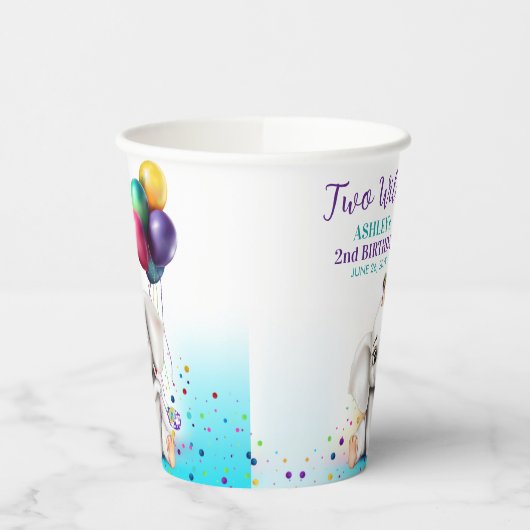 Schattige Olifant Verjaardagsfeest Papieren Bekers (Links)