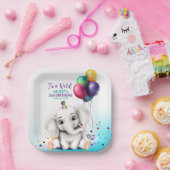 Schattige Olifant Verjaardagsfeest Papieren Bordje (Feest)