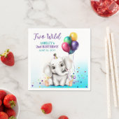 Schattige Olifant Verjaardagsfeest Servet (Insitu)